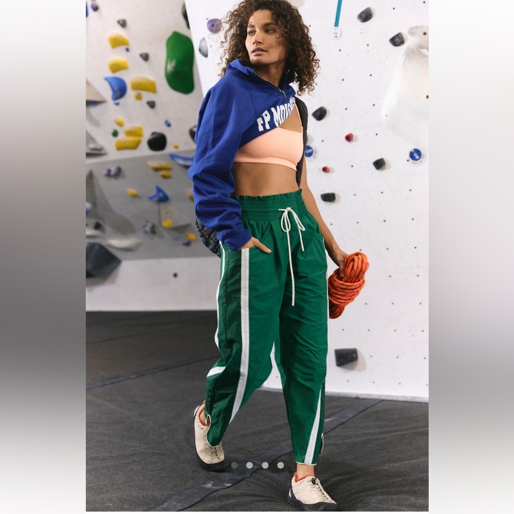 Free People Champ is Here Heritage Green Track Pants